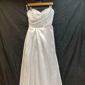 Beautiful Satin High Low Wedding Gown With Corset